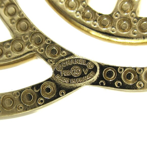 Auth CHANEL - Gold Clear Hardware Rhinestones Brooch - Picture 3 of 5